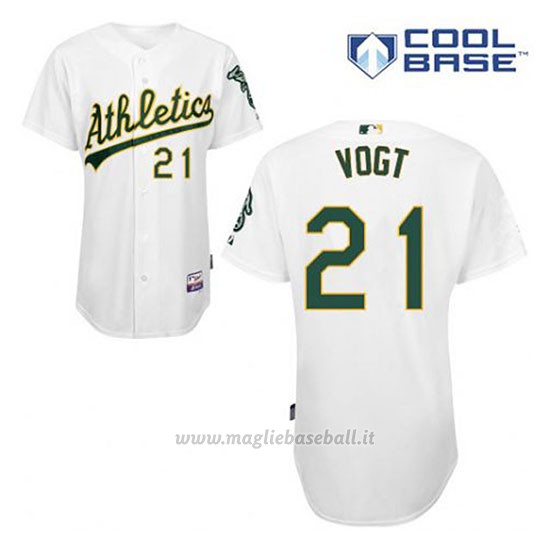 Maglia Baseball Uomo Oakland Athletics Stephen Vogt 21 Bianco 1ªCool Base